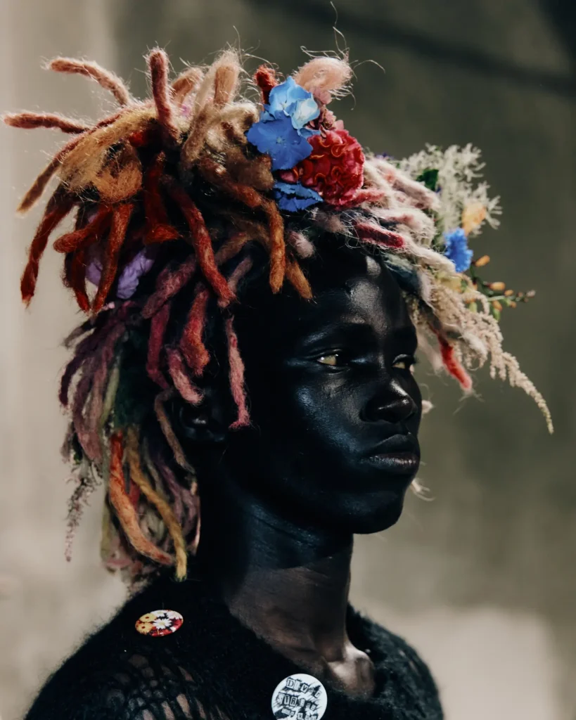 Pablo Kuemin for Kei Ninomiya DSM SS27 - dreadlock-crown-orange